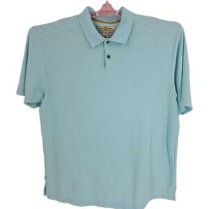 Tommy Bahama Robin's Egg‎ Blue Pima Cotton/Polyester Golf Shirt  in Size XL